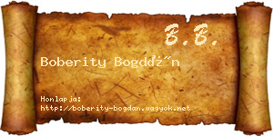 Boberity Bogdán névjegykártya
